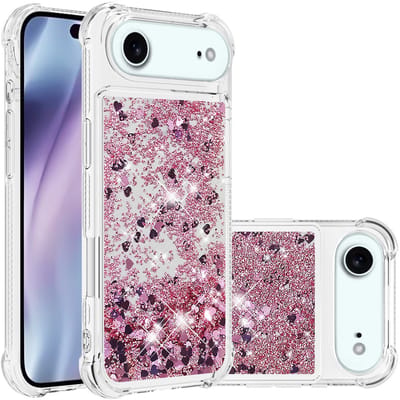 Coverup Hoesje - Geschikt voor iPhone Air Hoesje - Coverup Liquid Glitter Back Cover - Rose Gold
