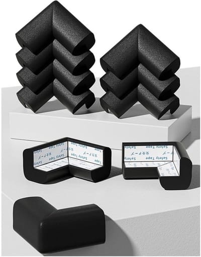 Oneay 10-pack - Hoekbeschermer Baby - Hoekbeschermers tafels - Beschermende randbeschermers - voor meubels, open haarden, salontafels, bureaus, scherpe hoekbeschermers (Zwart)