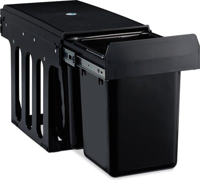 inbouw prullenbak - 2 vakken - 2 x 8 l - 35,5 x 25 x 47 cm - duo - zwart