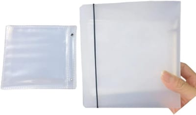 Klein Fotoalbum met 100 Compartimenten, 10 x 10 cm, Herbruikbare Fotokoffers, Waterdichte Fotohouder voor Kaarten en Mini Foto's, 50 Pagina's voor Bewaren en Organiseren