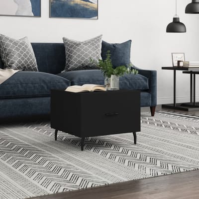 vidaXL - Salontafel - 50x50x40 - cm - bewerkt - hout - zwart