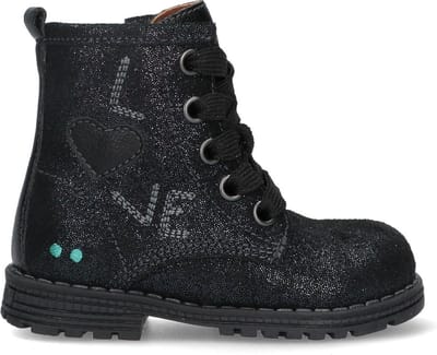 BunniesJR Thijs Trots Meisjes Biker Boots - Blauw - Leer - Veters