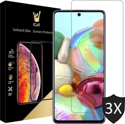 Screenprotector geschikt voor Samsung A71 - 3x Glas Screen Protector