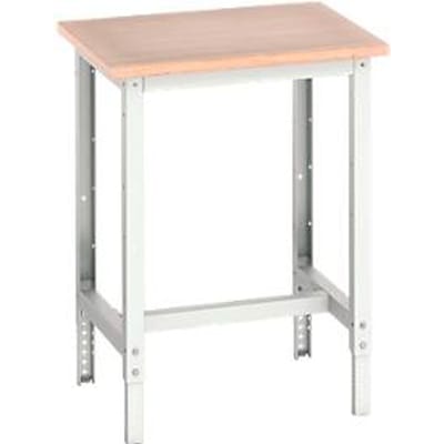 Bott verso werkbank, multiplexplaat, met set dwarsverbindingen, B 700 x D 600 x H 780 - 930 mm, RAL 7035 lichtgrijs