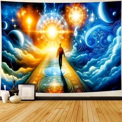 Galaxy Meditatie Universum Sterrenhemel Wandkleed Sterrenbeeld Buitenruimte Abstract Psychedelisch Fantasie Hoofdeinde Slaapkamer 70x100CM