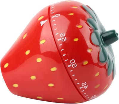 Kookwekker - Afteltimer - Timer - Mechanische Aardbei Keukentimer - Vintage Keukenwekker Mechanisch - Keuken Timer Zonder Batterij - Eierwekker Analoog - Time Management - Keuken accessoires - Geschikt voor koken, bakken, eieren koken