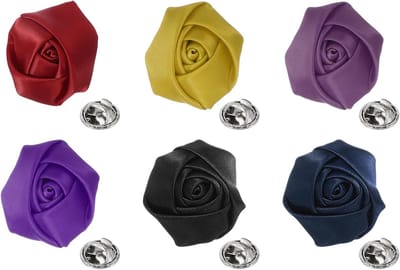 Reversbloemen Heren - Kostuum Accessoires - Feestelijke Outfits - Zes Stuks Set - 2 Inch Diameter - Meerdere Kleuren
