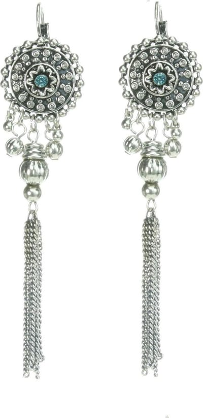 Behave - Oorhangers zilverkleur groen - Vintage stijl voor avondlook