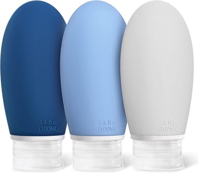 Famanu – 100 ml siliconen reisflessen set - 3 stuks lekvrij navulbaar draagbaar reiscontainer voor shampoo - crème - spoeling - BPA-vrij en