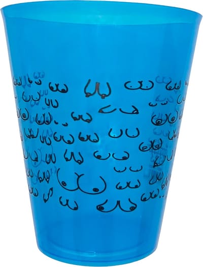 Blauwe Kunststof Beker 400 ml – Vrolijk Design met Speels Borsten patroon – Herbruikbaar & Stevig - 4 Stuks