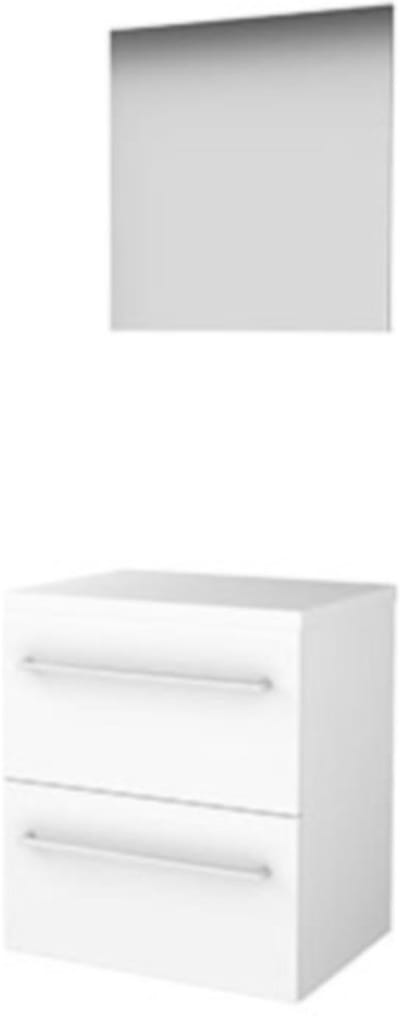 Basic-Line Ultimate 46 Badkamermeubelset - 60 x 46 cm - Met Grepen - 2 Lades - Wastafelblad - Ice White