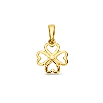 14K geelgoud hanger klavertje 16 mm 4031644