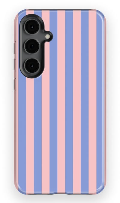 DripCase Gestreept Hoesje Samsung Galaxy S24 Plus | Backcover met Mag | Stripes Motief | Trendy Case Samsung Galaxy S24 Plus met Strepen Milkshake