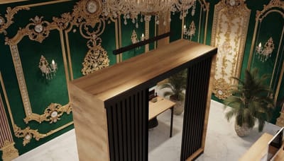 Kledingkast met Spiegel – Casa Velluto Aurelio Luxe Schuifdeurkast 200 cm – Grote Garderobekast met Schuifdeuren – Moderne Kledingkast Slaapkamer – Eiken Ambacht Goud & Grafiet – 200x205x59 cm