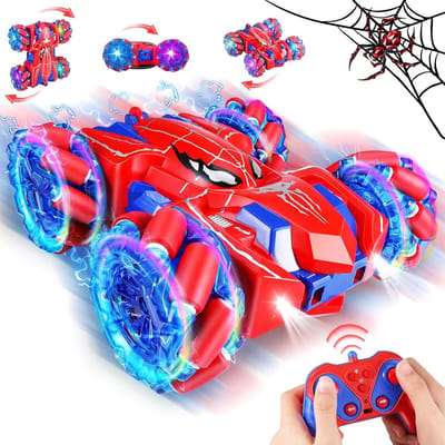 Op afstand bestuurbare monstertruck met 360° flips, 4WD en coole verlichting - perfect cadeau voor jongens van 4 tot 8 jaar, ideaal voor verjaardagen en feestdagen