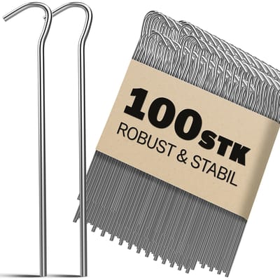 Gardebruk Haringen Set van 100 Gegalvaniseerd Staal lxØ 200x3,5mm