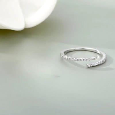 Super Flitslicht Luxe Open Mond Ring Voor Vrouwen, Met Een Niche Design En Een Coole Stijl Wijsvingerring, Verstelbaar Met Een High-End Gevoel resizable zilver