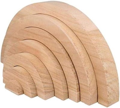Houten Regenboog Decoratie - Houten Regenboog Figuur - Kinderkamer Aankleden - Zeven Delige Set