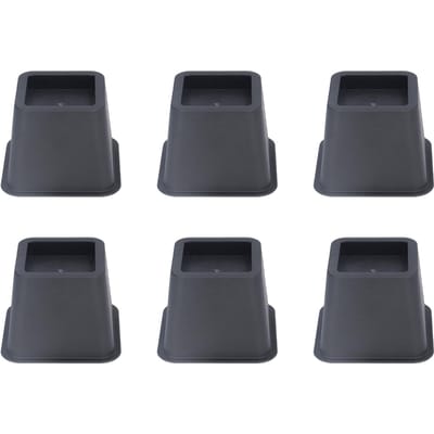 6 Pièces Rehausseurs de Meubles Trapézoïdaux 3 Pouces Patins de Pieds de Canapé pour Lit Table Meuble Pieds de Canapé Noir
