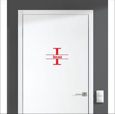 Deursticker Met Naam -  Irene - Rood