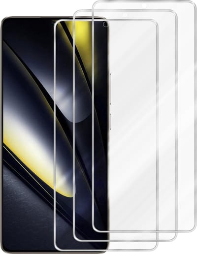 Cadorabo 3x Screenprotector geschikt voor Xiaomi Poco F6 - Beschermende Pantser Film in KRISTALHELDER - Getemperd (Tempered) Display beschermend glas in 9H hardheid met 3D Touch