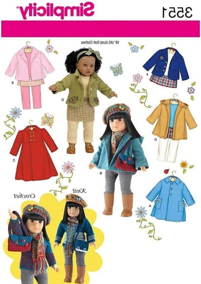 Poppenkleding Patroon - Naaipatroon Poppen - Zelf Kleding Maken - 7 Verschillende Looks - Maat OS - N.v.t.