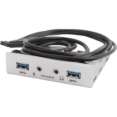 Diskettedrive Voorpaneel USB 3.0 Voorpaneel Hub 3.5 Inch 19-pins naar USB3.0 HD Geluidsinterface Paneel voor Computerbehuizingen zilver witte kleur
