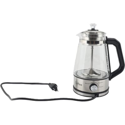 Bouilloire Électrique avec Infuseur Contrôle de la Température Machine à Thé Automatique Verre Haut Borosilicaté Acier Inoxydable 304