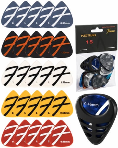 Finesse Nylon Plectrum voor Gitaar - 30 Stuks - met Plectrum Houder - Plectrums - Guitar Pick