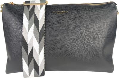 Flora & Co handtas - clutch - crossbodytas - fashion riem - zwart