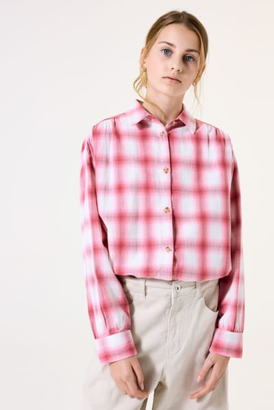GARCIA Meisjes Effen Blouse Roze Lange mouw