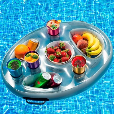 Drijvende Drinkhouder Voor Zwembad - 27,6 x 19,7 Inch - Opblaasbaar - Zwembad Accessoire