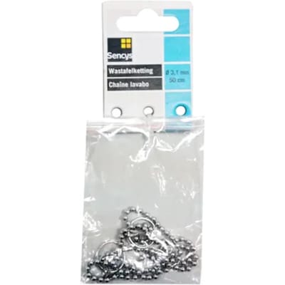 Sencys Wastafelketting Bol - Staal - Chroom - 3,6mm - 50cm