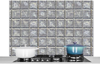 Spatscherm keuken 120x80 cm - Kookplaat achterwand Tegels - Metaal - Patronen - Muurbeschermer - Spatwand fornuis - Hoogwaardig aluminium