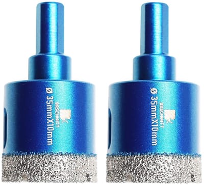 Diamant Droogboor Set (2 stuks) - 35mm Kroonboor voor Keramiek, Graniet en Tegels
