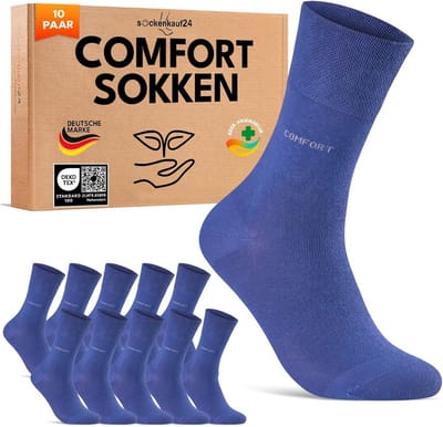 10 Pairs Comfort Diabetes Socks without Elastic Band & No Seam Socks Diabetics with Comfort Band Women & Men Cotton