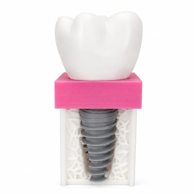 Tand Implantaat Educatie Model – Gebitsmodel voor Tandartspraktijk – Implantaat Demonstratie – Tandheelkundig Lesmateriaal – 6 × 4,5 × 15 cm