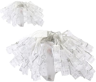 QTTVBTNA -2 artikelen-LED Foto Clip Lichtslinger – 20 LED Lampjes – 3 Meter – Warm Wit – Decoratie voor Foto’s, Kaarten & Feest