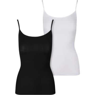 Urban Classics - Bamboo 2-Pack Tanktop - M - Zwart/Wit