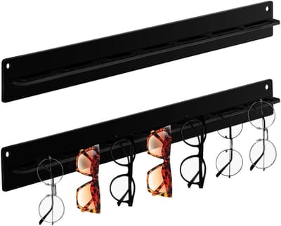 Wandbrillenhouder Set - Brillen Organizer - Brillen Opbergen - Acryl Display - 40x5x2 cm - Zwart