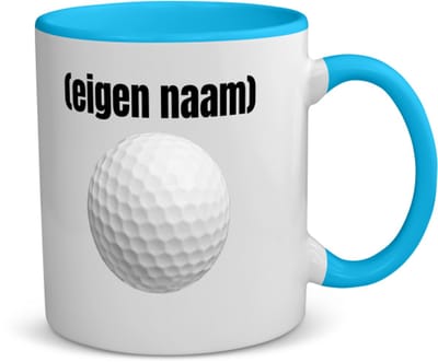 Akyol - golfbal met eigen naam koffiemok - theemok - blauw - Golf - golfers - leuk cadeau voor iemand die houdt van golfen - cadeau - kado - 350 ML inhoud