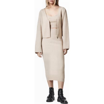 AllSaints Enya Skirt Whisper Pink Größe: XS | Midiröcke Outlet | Damen | Rosa