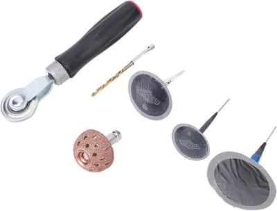 Bandenreparatieset - Lekke Banden Kit - Auto Banden Herstellen - Wolfraam Slijpwiel - 4 Mm Boor - Zwart