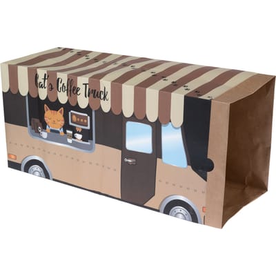 TIAKI Papieren Tunnel Coffee Truck voor katten 27 x 22 x 60cm