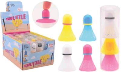 Johntoy badminton speelgoed set - 24 tubes met ploppers shuttle.
