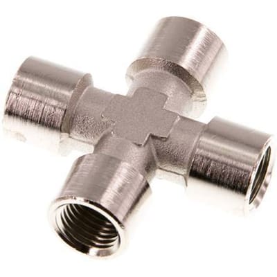 G 1/4'' Binnendraad Vernikkeld Messing Kruissok 16 Bar