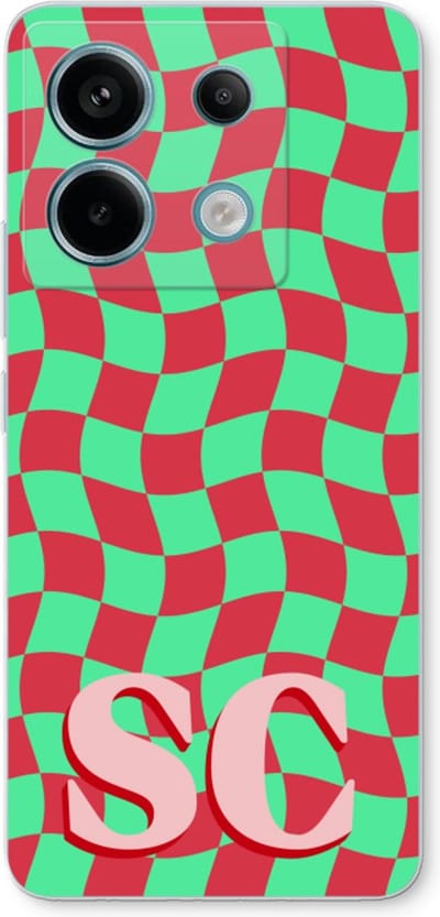Gepersonaliseerd - Case Company® - Hoesje geschikt voor Xiaomi Poco X6 hoesje - Grid Monogram - Soft Cover Telefoonhoesje - Bescherming aan alle Kanten en Schermrand