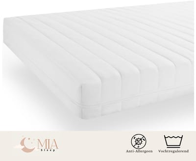 MIA Sleep 90x170 Pocketveer matras - 20 cm dik - Koudschuim - Luxe tijk - 100% veilig