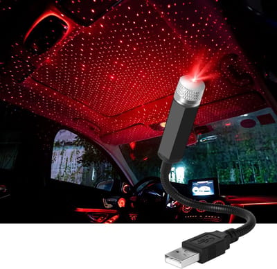 JHUBERS - LED Autoplafond - Sfeerlicht voor Auto - Verstelbaar en Meerdere Modi - Rood - USB Mini-autoplafond - Geschikt voor Auto en Thuis - Party...