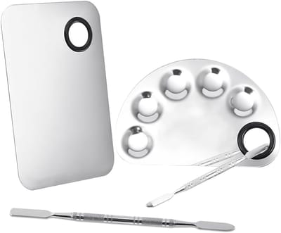 Professionele Make-up Palet Set, 2-delige Cosmetische Paletten voor het Mengen van Pigmenten, Inclusief Spatel en Nail Art Accessoires